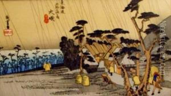 Samurai Images And Others Oil Painting - Utagawa or Ando Hiroshige