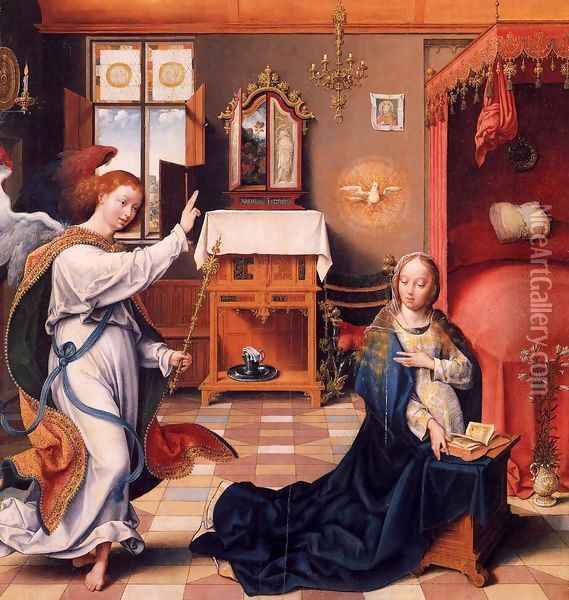 The Annunciation Oil Painting - Joos Van Cleve