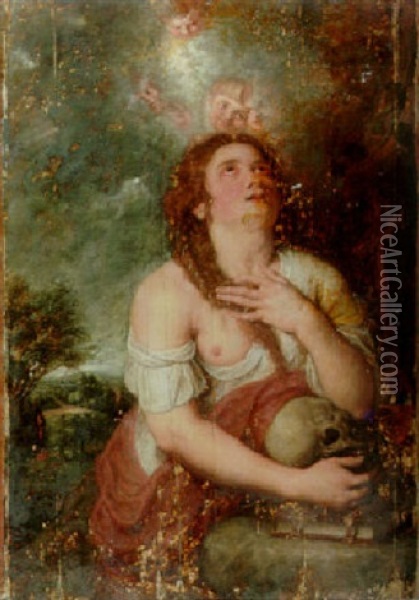 The Penitent Magdalen Oil Painting - Jan van den Hoecke