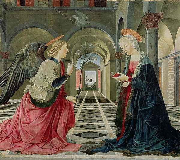 The Annunciation Oil Painting - Lauro de Manfredi da Amelia Piermatteo