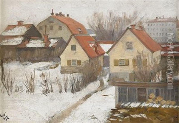 Scheelegatan-bergsgatan - Motiv Fran Kungsholmen, Stockholm Oil Painting - Jenny Nystroem