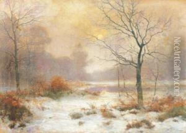 Bord D'etang L'hiver Oil Painting - Albert Gabriel Rigolot