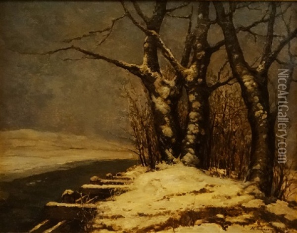 Winter Landscape Oil Painting - Nicholas Tempeanu