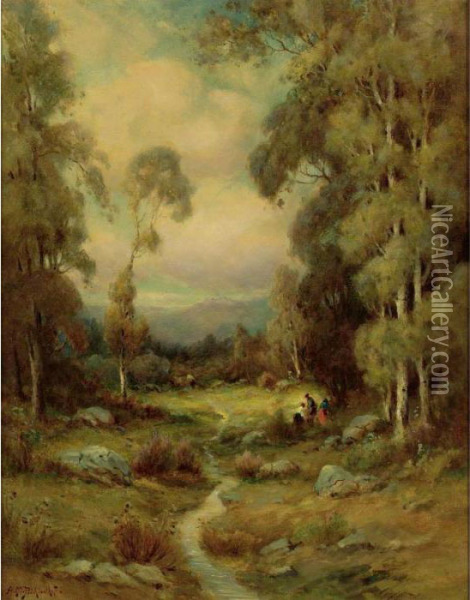 In The Forest Oil Painting - Alexis Matthew Podchernikoff