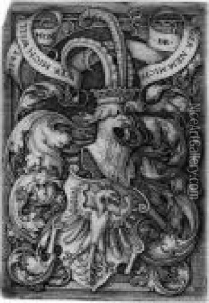 Das Wappen Mit Dem Adler Oil Painting - Hans Sebald Beham