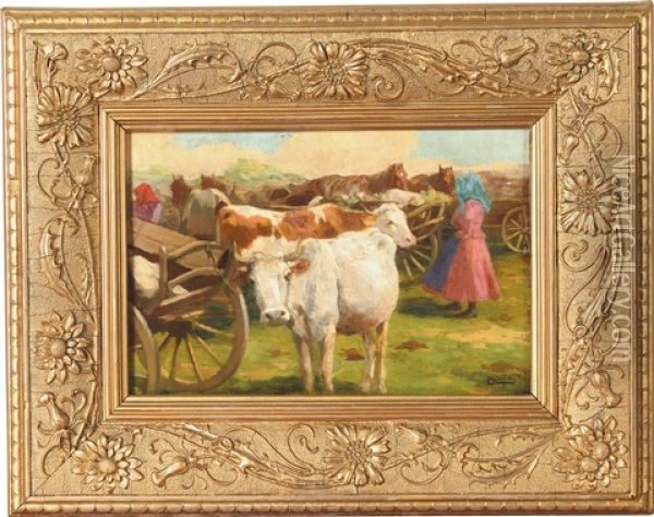 Bauernmarkt Oil Painting - Carolus Pallya