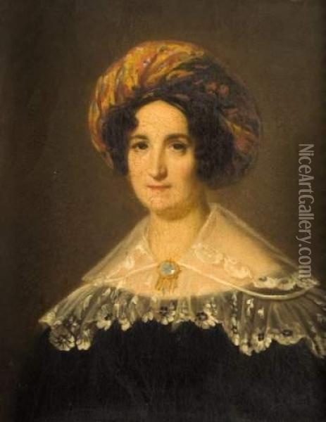Portrait De Mme Sophie Gay. Oil Painting - Louis Hersent