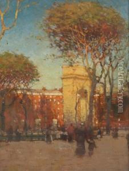 Washington Square Oil Painting - Paul Cornoyer