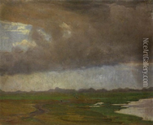 Regenwolke Oil Painting - August Wilckens