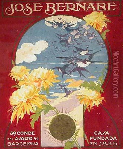 Palma De Mallorca, 1920)
 Cartel Publicitario De La Casa Oil Painting - Alejandro de Riquer