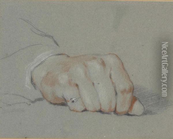 Study Of A Hand Resting On A Table Oil Painting - Sir David Wilkie