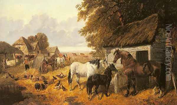 Bringing in the Hay Oil Painting - John Frederick Herring Snr