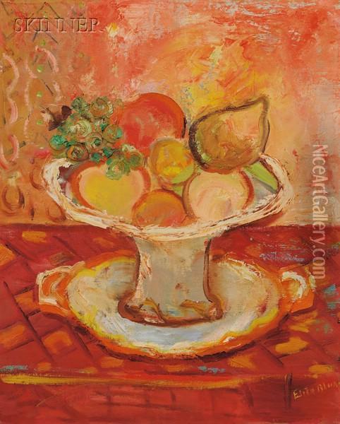 Pink Table Oil Painting - Edith C. Blum