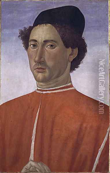 Portrait of a Man ca 1481 Oil Painting - Cosimo Rosselli