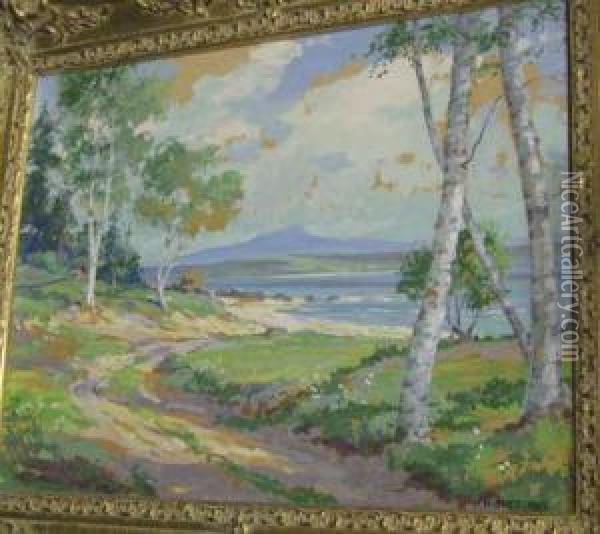 Birch-lined Path Oil Painting - Herkis Hume Nisbet