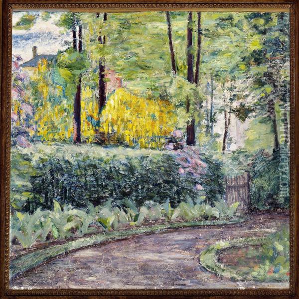 Summer In The Garden Oil Painting - Harald Giersing
