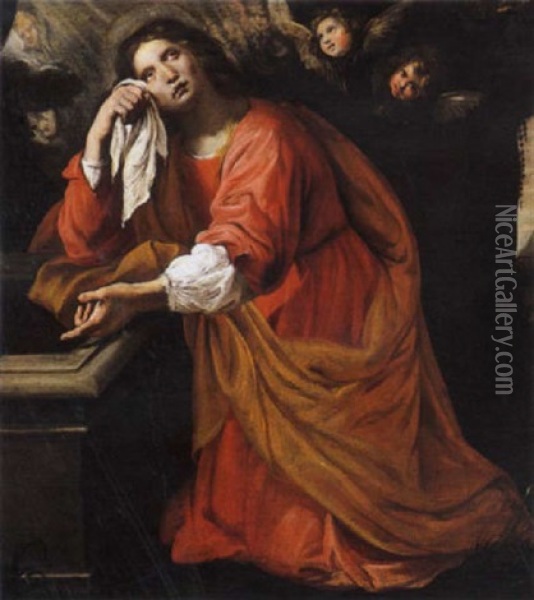 Maddalena Al Sepolcro Oil Painting - Giovanni Battista Carlone