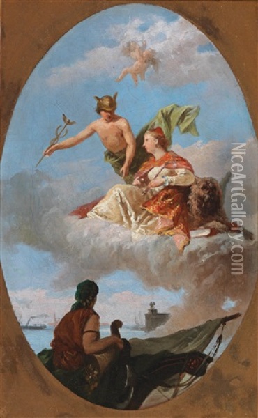 Plafondentwurf Oil Painting - Giovanni Battista Tiepolo