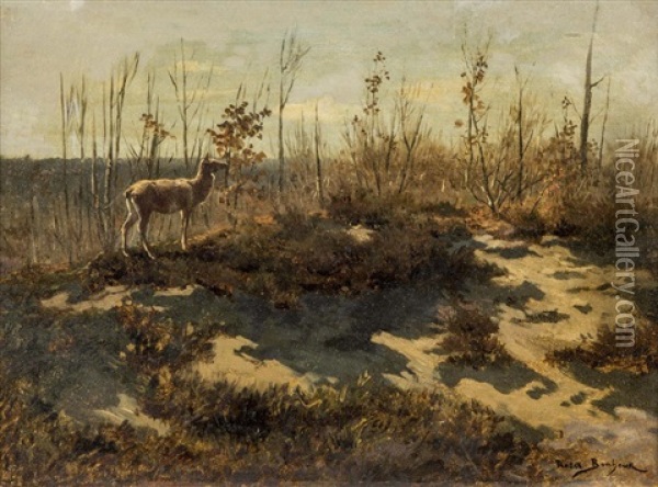 Deer Amongst Trees Oil Painting - Rosa Bonheur