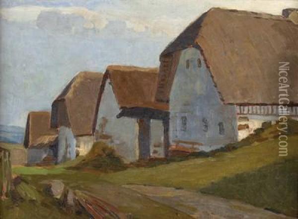 Bauernhauser In Hellmonsodt Oil Painting - Alfred Poell