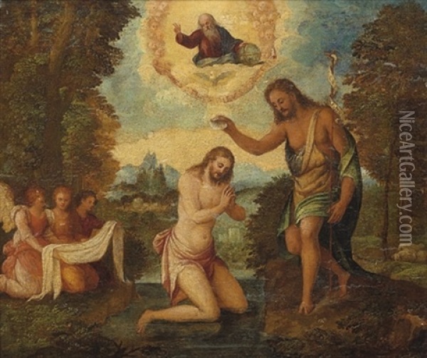 Le Bapteme Du Christ Oil Painting - Andrea Previtali