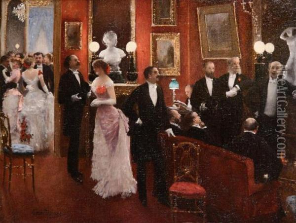Evening Party Oil Painting - Jean-Georges Beraud