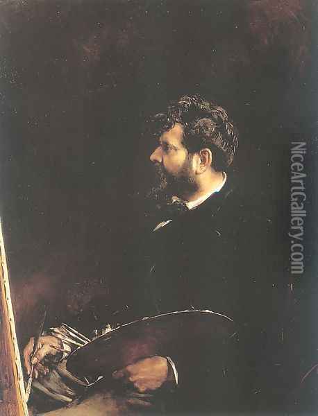 Self-Portrait 1884 Oil Painting - Francisco Domingo Marques
