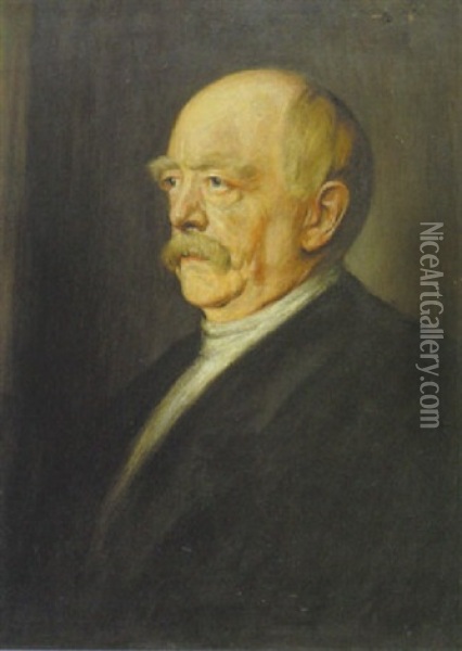 Reichskanzler Otto Furst Bismarck Oil Painting - Franz Seraph von Lenbach
