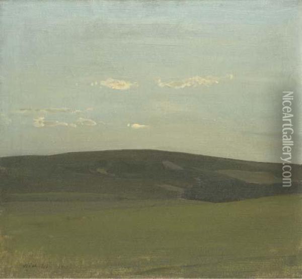 Downland Landscape Oil Painting - William Nicholson