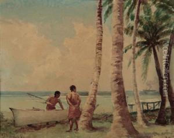 Samoan Island Oil Painting - Joseph D. Strong