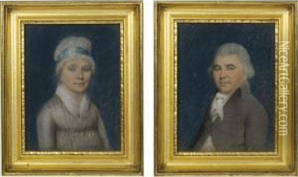Portrait Of Mr. And Mrs. Joseph Corre Oil Painting - James I Sharples