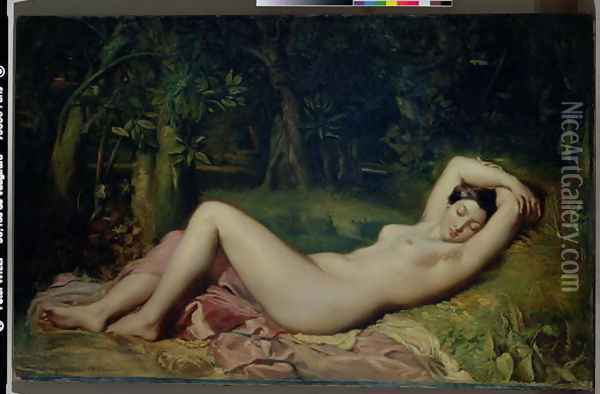 Sleeping Nymph, 1850 Oil Painting - Theodore Chasseriau