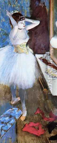 Dancer in Her Dressing Room I Oil Painting - Edgar Degas