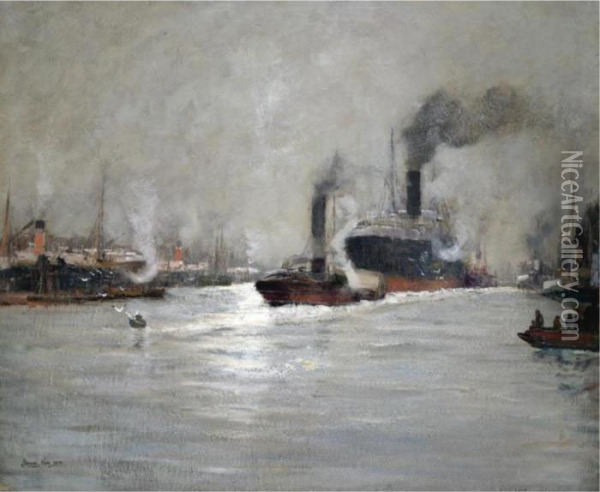 On The Clyde Oil Painting - James Kay