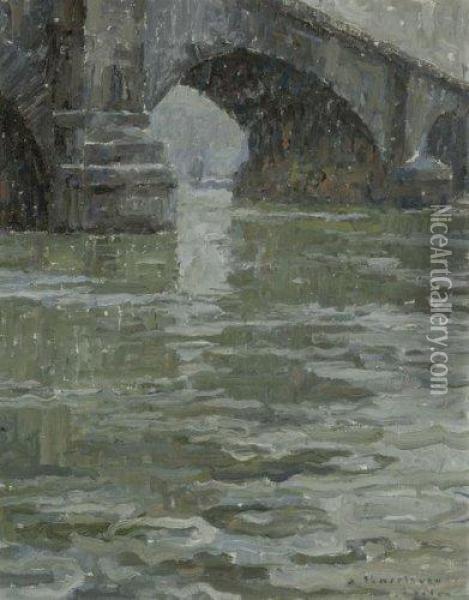 Vue Du London Bridge Oil Painting - Albert Baertsoen