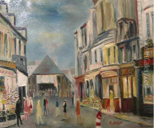Personnage Dans La Ville Oil Painting - Emile Boyer