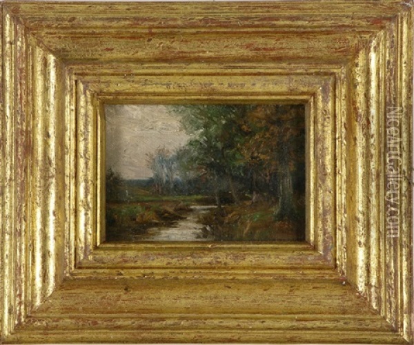 Forest Landscape With Stream Oil Painting - William Merritt Post