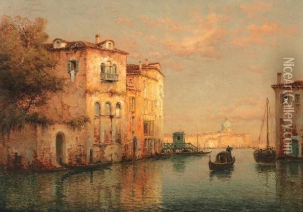 Canal A Venise Oil Painting - Antoine Bouvard