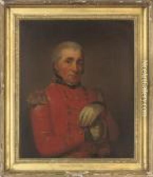 Portrait Of General William 
Wemyss, Half-length, In Military Uniform, Holding A Sword In His Right 
Hand Oil Painting - Sir Henry Raeburn