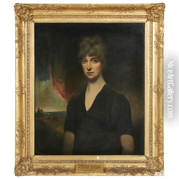 Portrait Of Montague Douglas, 2nd Baroness Abercromby, Half-length Oil Painting - Sir John Hoppner