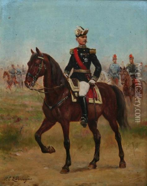 Officer On Horseback Oil Painting - Paul Emile Leon Perboyre