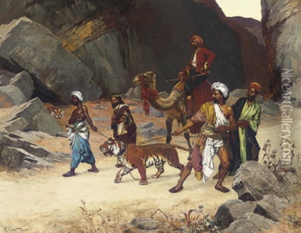 The Return From The Tiger Hunt Oil Painting - Rudolf Ernst