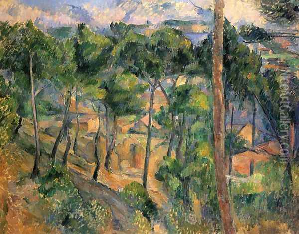 L'Estaque, view by the Kiefern Oil Painting - Paul Cezanne