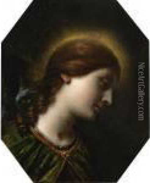 The Archangel Gabriel Oil Painting - Carlo Dolci