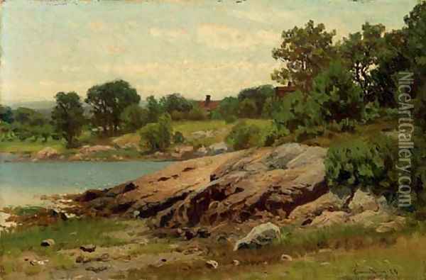 Summer Lake Shore Oil Painting - John Joseph Enneking