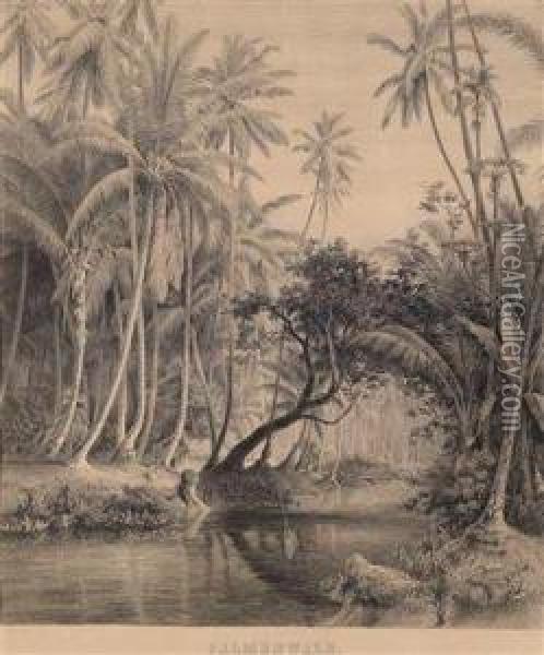 Urwald Auf Ceylonund Palmwald Oil Painting - Hermann Reichsfreih. Von Konigsbrunn