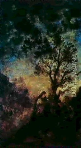 Le Christ Dans Le Jardin Des Oliviers Oil Painting - Gustave Moreau