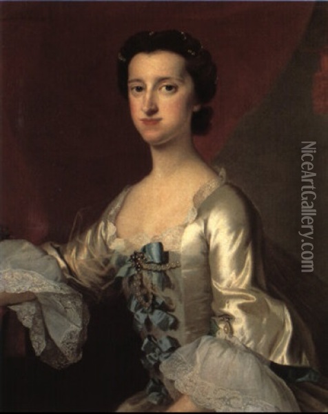Portrait Of Dorothy Wynn, Mrs. Thomas Oil Painting - Thomas Hudson