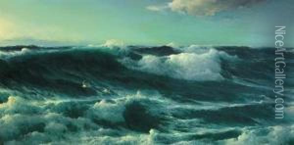 ''atlantic Breakers' Oil Painting - David James