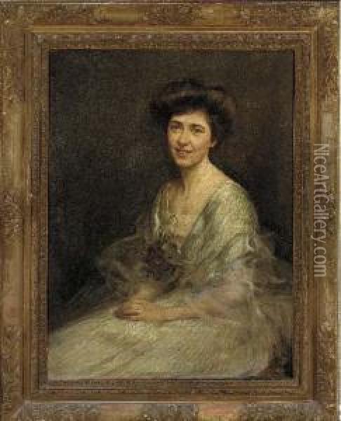 Portrait Of Hester Wade Oil Painting - Maud Hall-Neale
